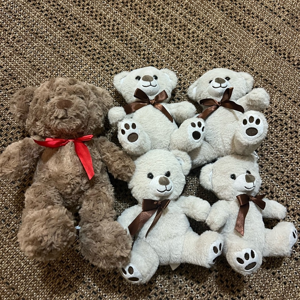 Charming Brown Plush Teddy Bear with Soft Fur and Embroidered Details